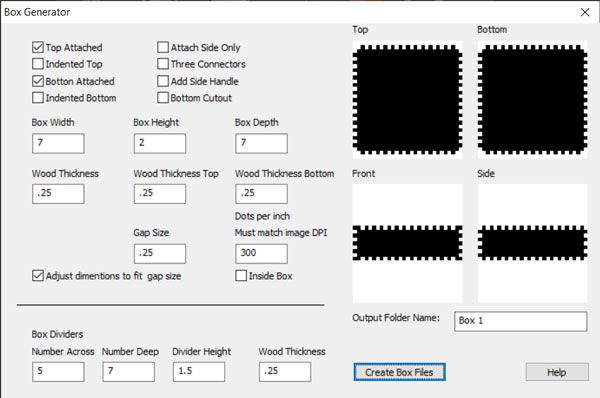 Laser Photo Wizard Box Generator